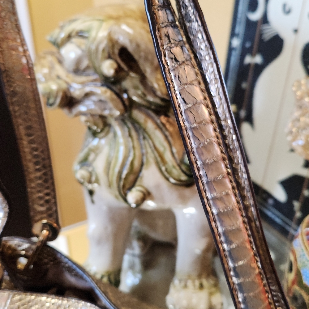 Michael Kors Python Gold Shoulder Tote - Picture 13 of 16
